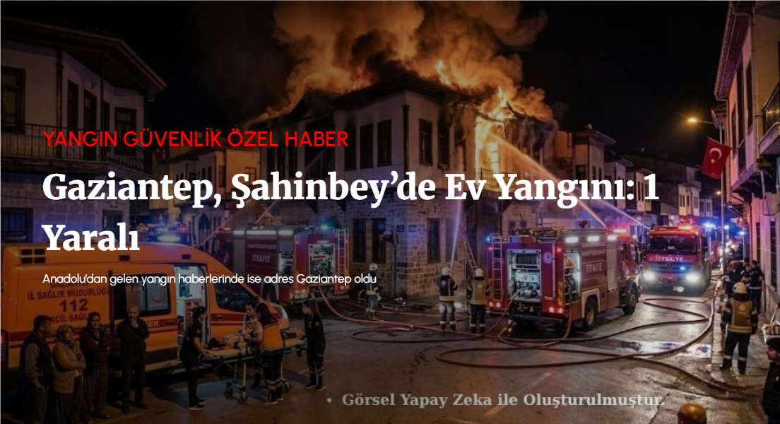 Gaziantep, Şahinbey’de Ev Yangını: 1 Yaralı