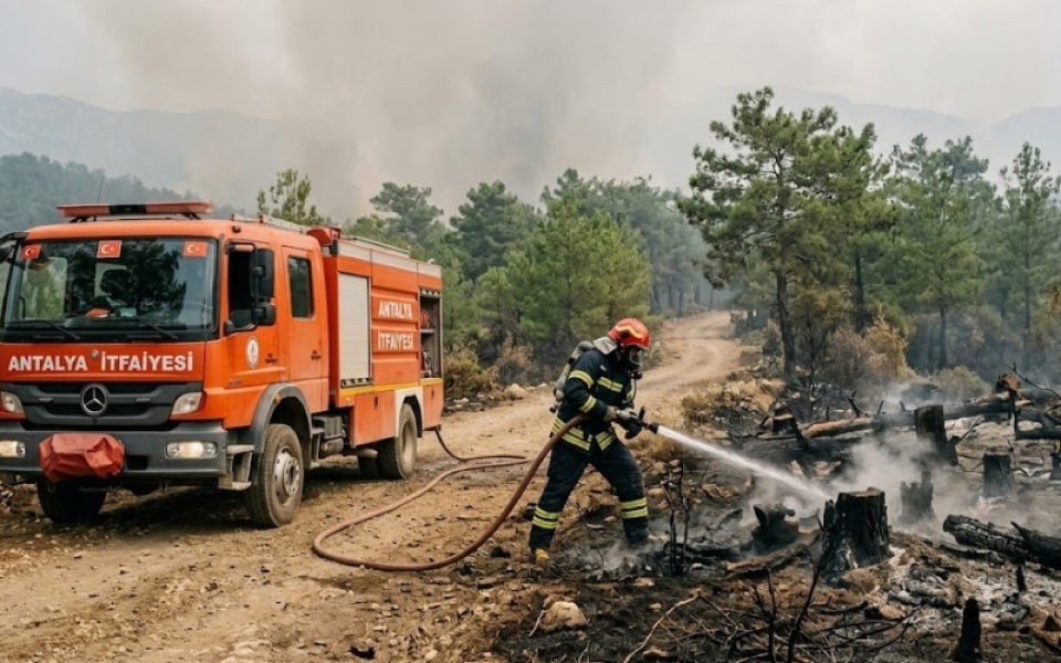 Antalya Serik İlçesinde Yıldırım Kaynaklı Orman Yangını